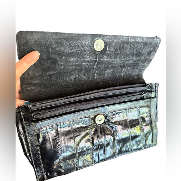 Vintage Black Eel skin clutch - Picture 7 of 8